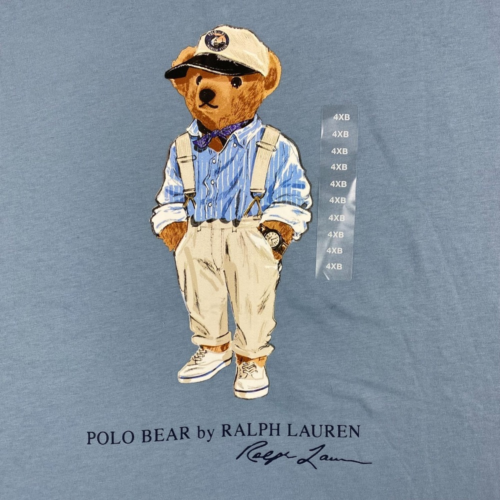 Ralph Lauren Polo Bear T shirt 4XB Big bear light blue NEW NWT - Picture 5 of 13